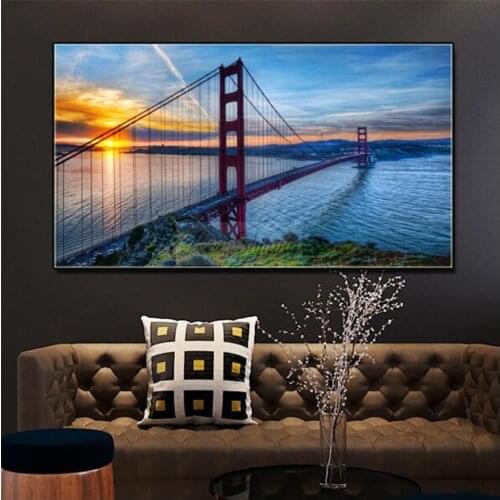 5 d diamond mosaic Sunset bridge scenery For Living Room Home Decor diamond Painting embroidery mosaic Home Wall Decor N1184
