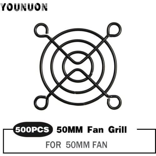 500 Pieces Black Fan Grills 50mm 5cm 50x50mm Cooling Fan Grills Metal Mesh Finger Guard Protective Net Fan Grill