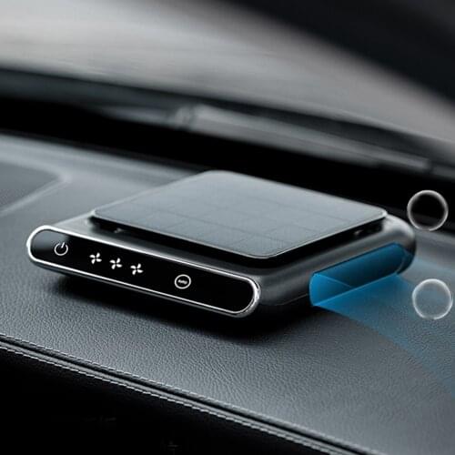 Solar Car Air Purifier 5V 2.5W Negative Ion Vehicle Air Cleaner Freshener Portable Household Mini Deodorant Solar Air Purifier