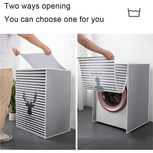 Drum Washing Machine Cover Dust Cover Clean Waterproof Cover For Home Washing Front Loading Washing Machine Cover Accessories