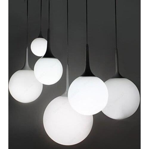 BDBQBL Milk Globe Glass Shade Pendant Lights LOFT Lampada Led Lamp for Bar Restaurant Decorative Hanging Pendant Lamp Fixtures