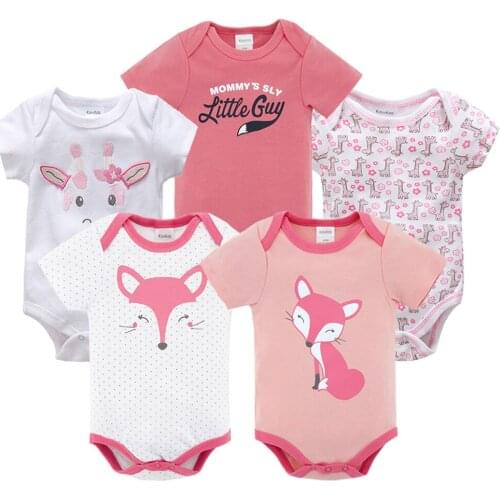 Honeyzone Summer Newborn Baby Girl Bodysuit Cotton ropa de bebe body Baby Boy Clothes Short Sleeve Random 5pcs/lot onesie Baby