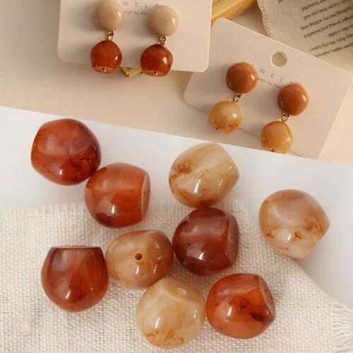 10 PCS 15mm Fashion Resin Irregular Beads DIY Spacer Bead Connector For Jewelry Making