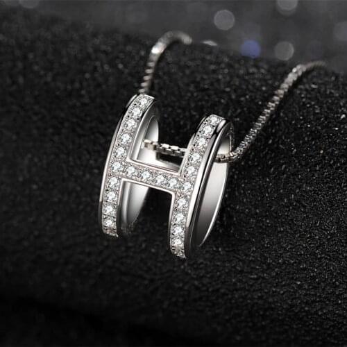 H Letter Pendant Necklace Choker Women S925 Silver Plating Aesthetic Neck Chain Jewelry Initial Charms Party Gift Accessories