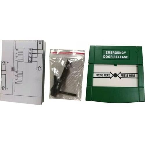 DWE CC RF NO/ NC/ COM fireproof green rfid switch press resettable emergency exit button