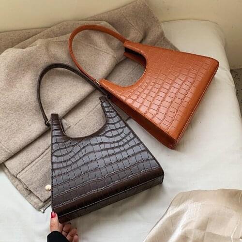Womens elegant hand bag ladies designer hand bags stone pattern Shoulder Bags for women PU leather armpit bags A2-34
