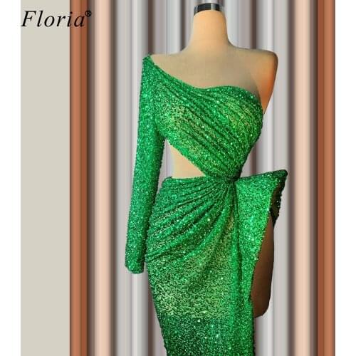 High Fashion Arabic Cocktail Dresses 2020 Haute Couture Elegant Green Prom Dresses Woman Party Night Floor Length Gowns Robes