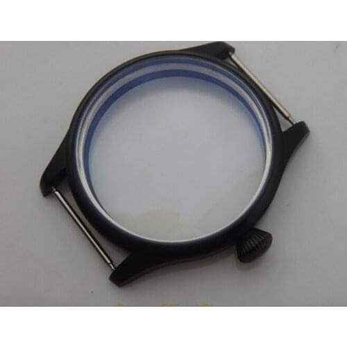 44MM 316L stainless steel watch case with Plating black fit 6497/6498 Mechanical Hand Wind movement 24-8a