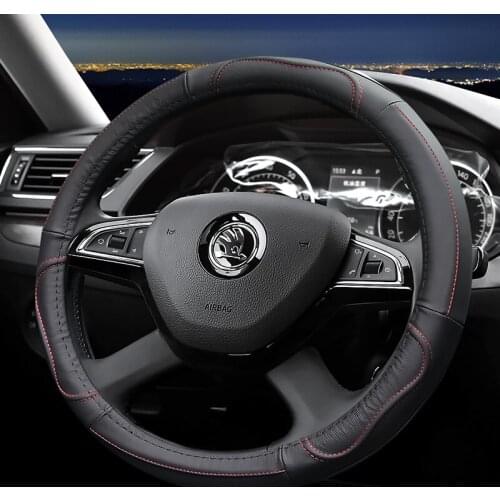 Suitable for Skoda Octavia Fabia Yeti KODIAQ Spaceback Superb Rapid leather steering wheel cover
