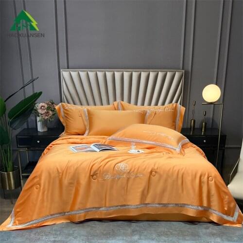 Lyocell Tencel Lightweight Quilted Quilt Summer Blanket Soft Summer Quilt & Hypoallergenic Thin quiltSuit4-piece set