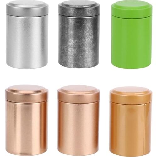 Mini Tea Caddy Seal Tea Box Cans Kung Fu tea Sealed Cans Teaware Portable Kitchen Accessories Alloy Dried Fruit Collection