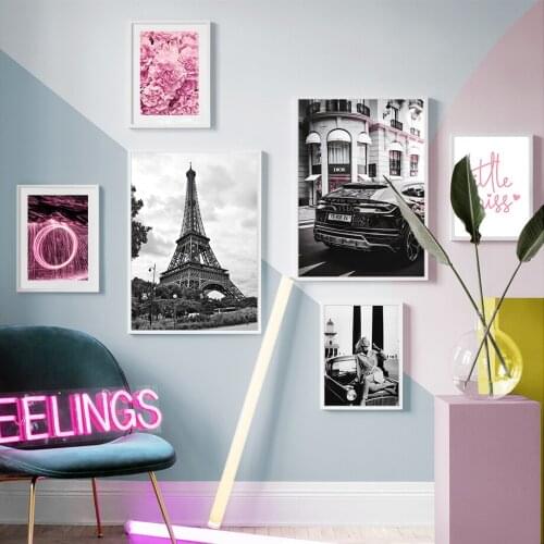 Fashion Paris City Model Girl Luxury Store Wall Art Canvas Painting Nordic Posters And Prints Wall Pictures For Living Room Club