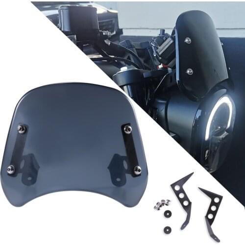 Motorcycle Smoke Headlight Windshield Fairing Windscreen Compact Sport Wind Deflector Kit For Benelli Leoncino 250 Models