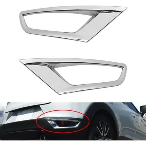 1 Pair Car Rear Tail Light Cover Trims for Mazda CX-3 2016-2020 Bumper Fog Light Decoration Frame Car Exterior Accessories