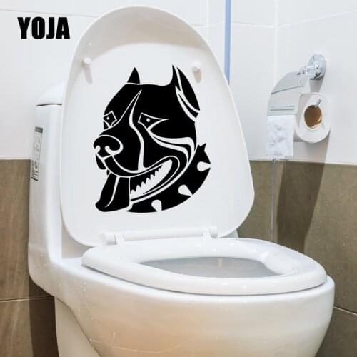 YOJA 17.9X22.5CM Wall Stickers American Pitbull Terrier Dog Portrait Guard Pet Toilet Decal Home Decor T5-1572