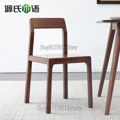 All Solid Wood Dining Chair Pure Oak Chair Modern Simple Desk Chair Back Chair Environmental Protection Restaurant Furniture