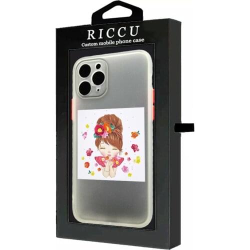 Colorful Bumper Shockproof For iPhone 12 11 Pro Max Mini XR X XS 8 7 Plus Cover Cute girl with flowers design Phone Case