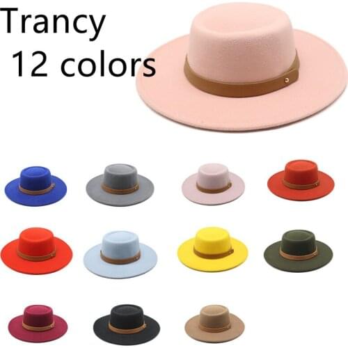 Candy Color Fedora Hat Panama Felt Hat Womens Jazz Hat Fedora Hat Ladies Hat Mens Grass Green Flat Top