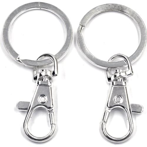 5Pcs Claw Lobster Clasps With Jump Ring Keyring Key Chain Rotating Silver Plated Jewelry DIY Charms Findings High Quality 7cm