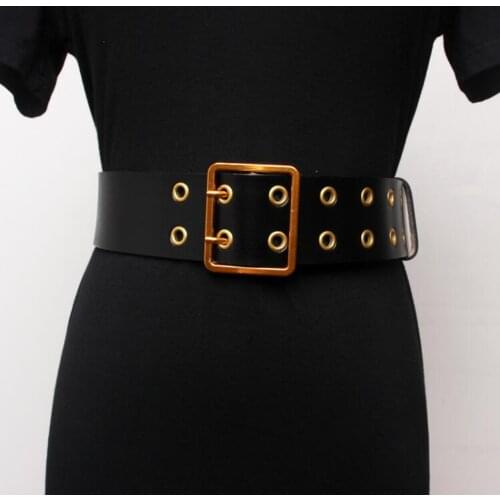 Womens runway fashion genuine leather Cummerbunds female Dress Corsets Waistband Belts decoration wide belt R3180