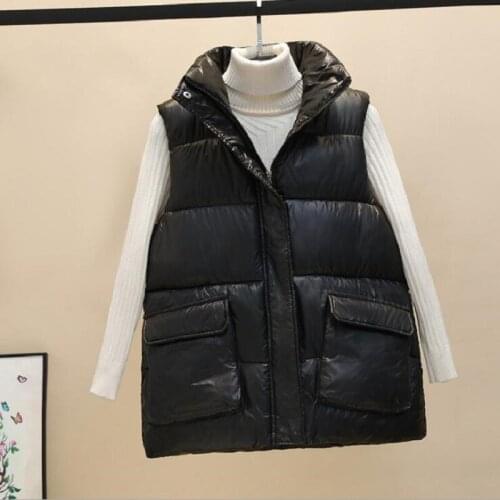 Women Vests Warm Sleeveless Parkas Waistcoats Women Winter Stand Collar Vest Jacket Female Short Cotton Outerwear