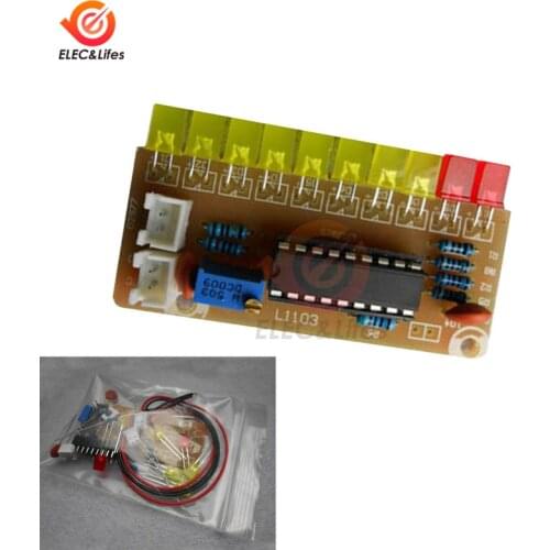 10 Segment LED Audio Level Indicator LM3915 DIY Kit Electronic Sound Audio Spectrum Analyzer Level Indicator Suite Module