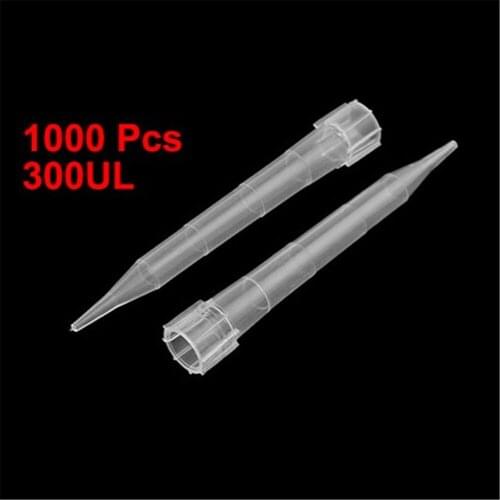 1000 Pcs Plastic Universal Pipette Pipettor Micropipette Tips 300UL