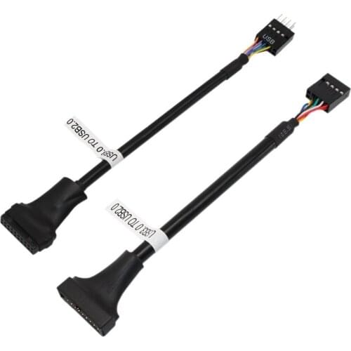 2-Pack USB Motherboard Connector 20 Pin USB 3.0 Male/Female to 9 Pin USB 2.0 Female/Male Adapter Cable