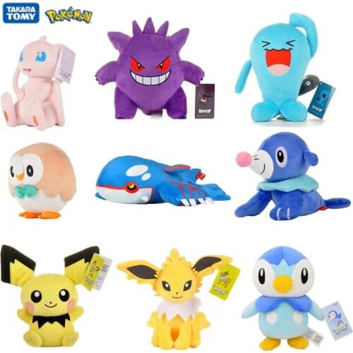 24 Different Styles of Kawaii Original Pokemon Pikachu Anime Cartoon Action Figure Meowth Piplup Georca Plush Toys Model Gifts