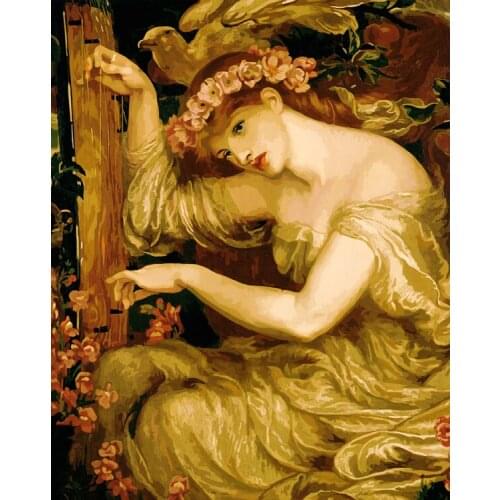 Frameless painting by numbers diy picture oil painting on canvas for home decor animal painting Piano lady