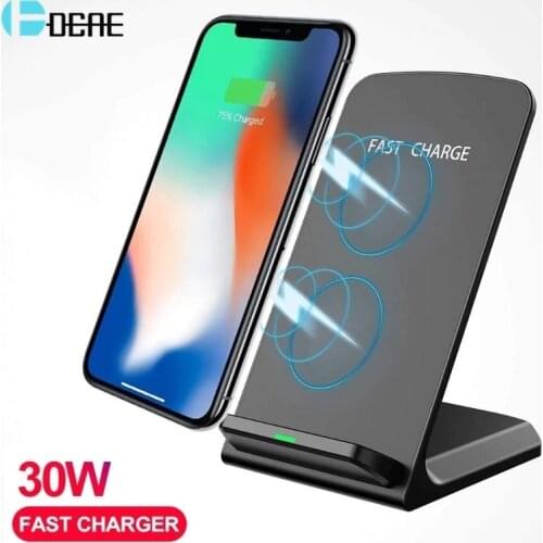 30W Qi Wireless Charger Stand for iPhone 12 11 Pro XS XR X 8 Fast Charging Dock Station for Samsung S10 S20 Phone Quick Charger