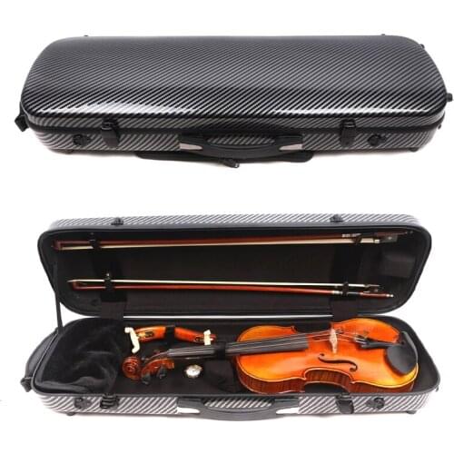 Yinfente Black 4/4 Violin Case Carbon Composite Two Code Lock Light/Strong Suface waterproof