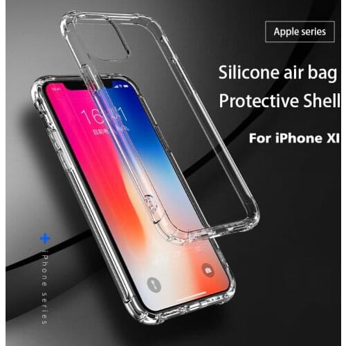 Iphone 11 case 12 pro xr x xs max Airbag anti-fall mobile phone case Thin and transparent mobile iPhone 8 7 plus mini se cover