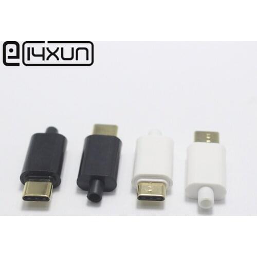 EClyxun 100set Gold-plated OTG USB 3.1 5Pin Type C to USB-C 4 in 1 DIY Repairs Cable Charging Connector for Phone