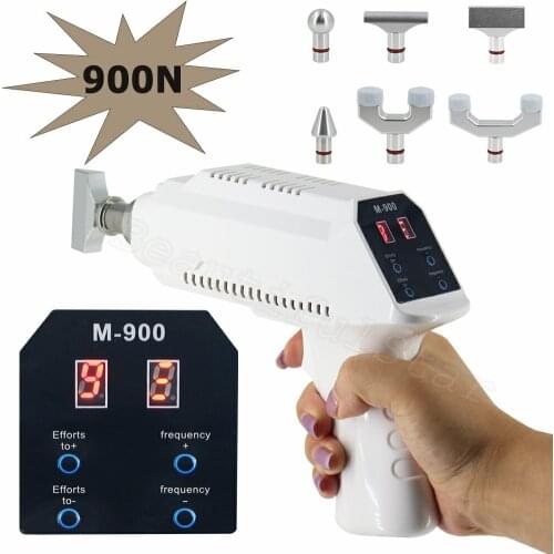 Electric Correction Gun 900N Adjustable Chiropractic Tool 6 Heads Intensity Therapy Machine Spine Massager Body Relaxation New
