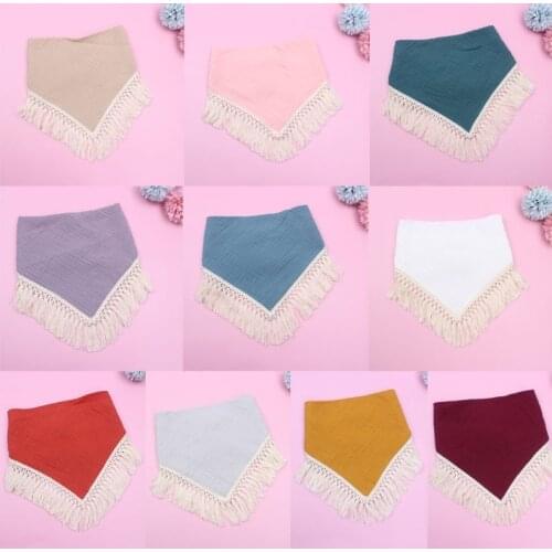 J60B Cotton Baby Bibs Adjustable Triangle Newborns Saliva Towel Toddler Burp Cloth