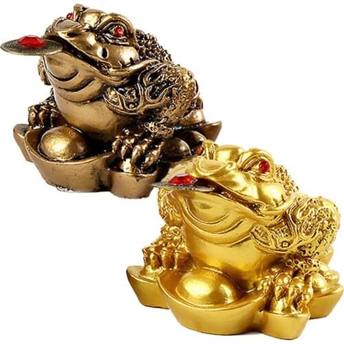 1pc Chinese Mini Fortune Lucky Coin Frog Feng Shui Money Toad Fortune Wealth for Office Decoration Tabletop Ornaments Lucky Gift