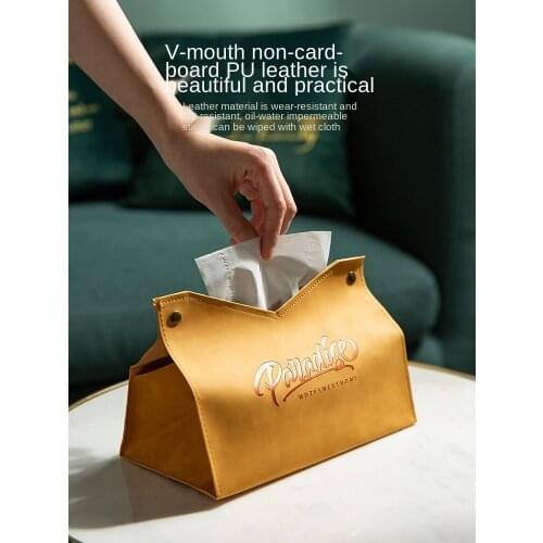 Leather tissue box ins the wind light luxury high-grade car paper extraction receive a case creative living tissue boxes