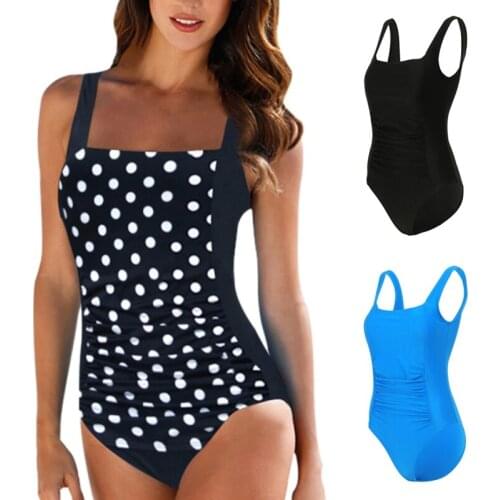Summer Women One-piece Bikins High Waist Swimsuit U-neck Triangle Oversize Sexy Swimwear