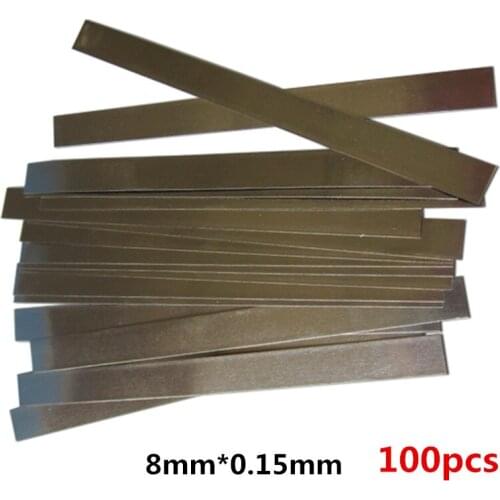 100pcs 0.15mm x 8mm x 100mm Quality 99.96% Pure Nickel Strip Sheets For Battery Pack Spot Welding Machine Nickel Piece