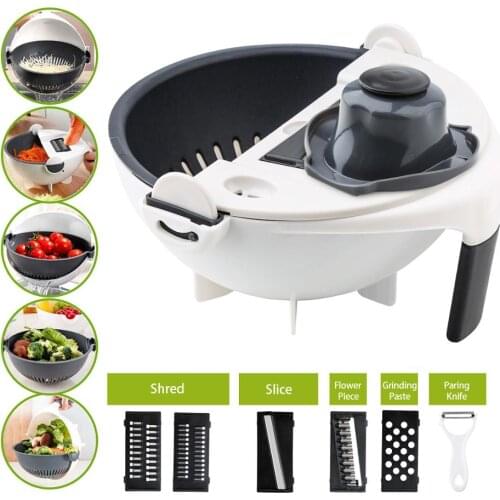 Multi-Function Vegetable Cutter Household Potato Shredded Grater Radish Shredded Slicer Draining Basket Kitchen