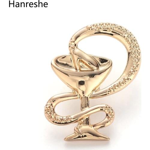 Fashion Bowl Of Hygieia Pin Badge Gold Rose Gold Brooch Jewelry Nurse Doctor Medical Symbol Pin Women Accessories Gift