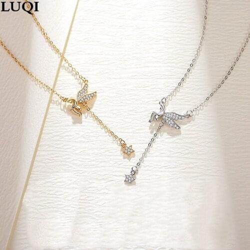 Fashionable Womens S925 Silver Gold Plated Zircon Meteor Flower Fairy Pendant Temperament Light Luxury Necklaces 445