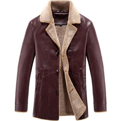 Autumn Winter Men leather jackets coats New Turn-down collar Flocking Thicken PU leather coats Mens windbreaker Big Size 4XL