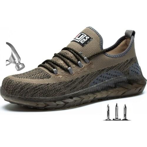 Outdoor Mens Breathable Steel Toe Work Shoes Boots Anti Smashing Men Puncture Proof Safety Boots Shoes Sneakers Anti Slip