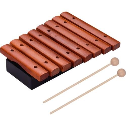Musical Instrument 8 Notes Wood Xylophone Includes 2 Wooden Mallets for Children Kids Educational Music Toys
