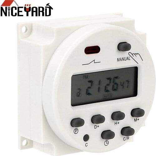 NICEYARD Time Control Switch AC 220-250V Digital LCD Electronic Daily Weekly Programmable Timer Auto On/Off Relay