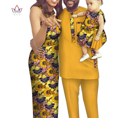 2021 Summer New Fashion Matching Clothes Mother Father Baby Matching Family Outfits Africa Clothing Vintage Sets WYQ803
