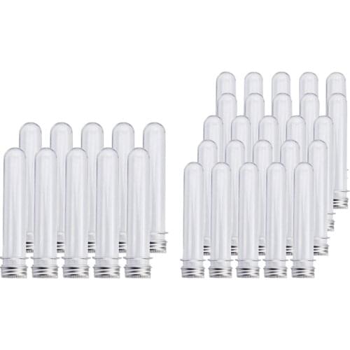 35 Pcs Plastic Test Tube with Screw Cap Bottle Aluminum Cap Packing Tube, 10 Pcs 100Ml & 25 Pcs 40Ml