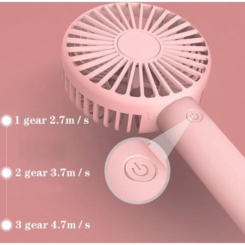 Mini Handheld Fan Portable Rechargeable USB Cooling Desktop with Base 3 Modes Home Office Travel Outdoor Desktop Air Cooler